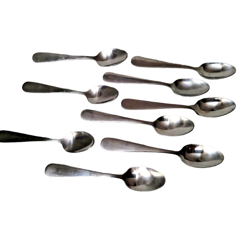 9 WORLD Spoons '99' Demitasse Espresso Small 4.5" Flatware Stainless Silverware